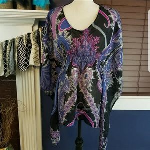 Paisley batwing tunic blouse MEDIUM